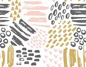 Vector seamless pattern of painted ink textures.