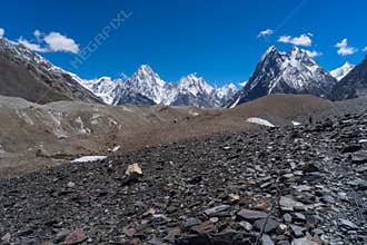 Gasherbrum mountain massif and Mitre peak, K2 trek, Pakistan