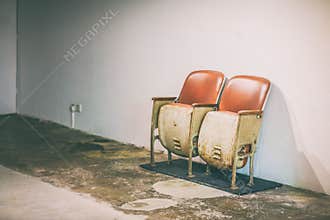 Old rusty cinema chair
