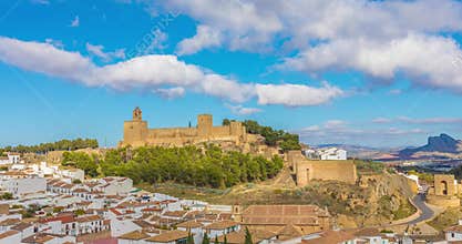 Panoramic time lapse cityscape of Antequera