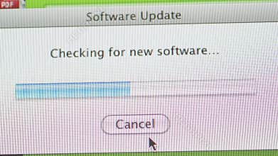 Software update bar seen on computer monitor display