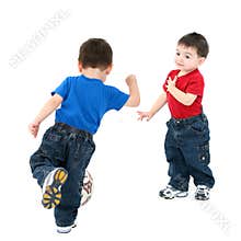 Family Lifestyle Brothers Playing Ball