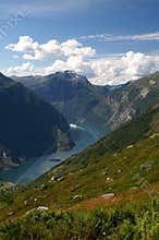 Geirangerfjord with cruiseships