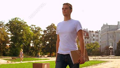 Handsome guy goes to college