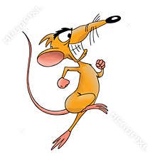 Cartoon Mouse running confidently vector