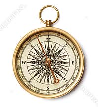 Antique golden compass
