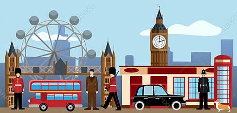 London and Great britain set. Traditions and culture collection.