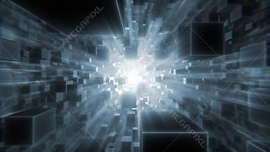 Abstract Futuristic Cubes Tunnel VJ Loop