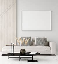 Modern home interior, mock up canvas