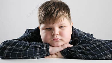 Young fat boy tired and bored 50 fps