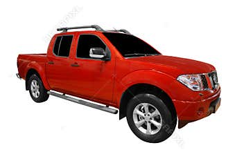 Red pick-up truck