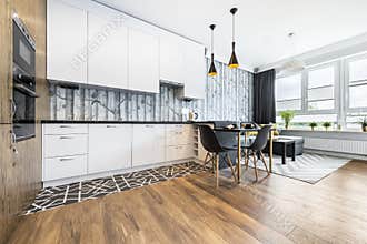 Modern small room with kitchen