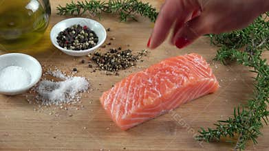 Raw Salmon Filet