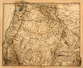 Old map of America's Pacific Northwest.