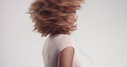 Pretty black girl with big hair posing video