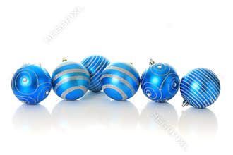Blue Christmas ornaments.