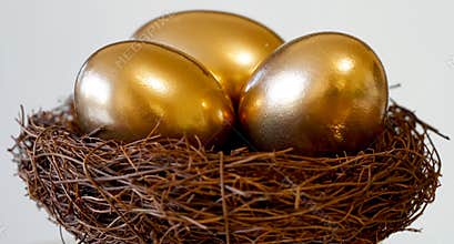 Golden Eggs In Nest