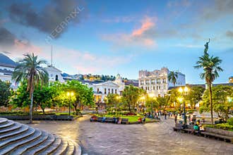 Plaza Grande in old town Quito, Ecuador