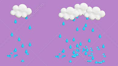 Stop motion Clay Clouds and Rain