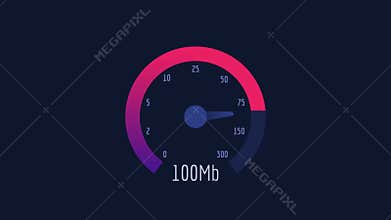Speedometer Internet Speed 50 mb 100 mb 300 mb Pink Scale