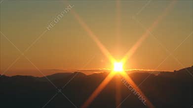 Dawn in the mountains.