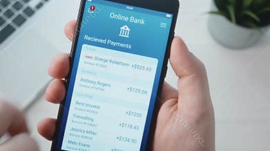 Getting payment on the banking app