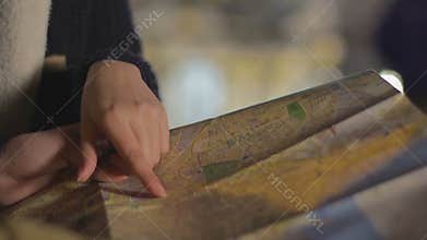 Evening city tour, female guide speaking about attractions, sightseeing abroad