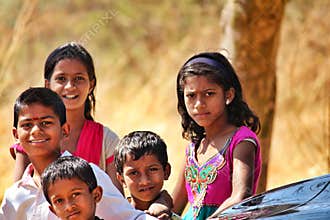 Expressions of school going poor kids in India