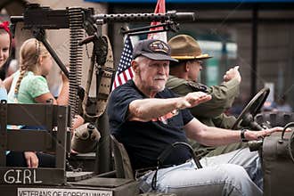 Marine Veterans Participating of Fourth of July Parade