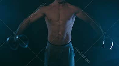 Fitness man on black