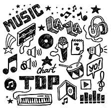 Hand drawn musical icons