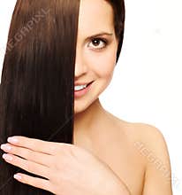Girl with silky hair