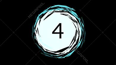 Cyan Countdown counting from number 5 to 0