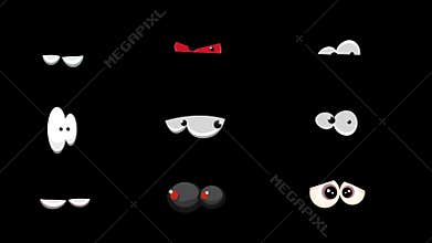 Pack Of Comic Eyes Watching And Blinking