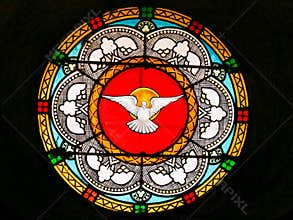 Dove, Holy Spirit - Stained Glass in Antibes Church