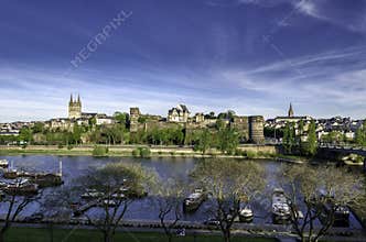 View of Angers through the river.