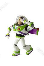 Corby, U.K, March 20, 2019: Buzz Lightyear robot toy character form Toy Story animation film. Isolated popular toy for kids