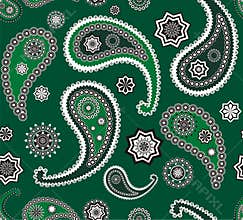 Islamic paisley green vector seamless texture