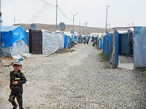 22.05.2017, Kawergosk, Iraq.: Overcrowded Refugee Camp in Iraq with Refugees fleeing from IS or Islamic State