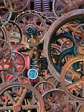 Steampunk Industrial Mechanical Wallpaper Background