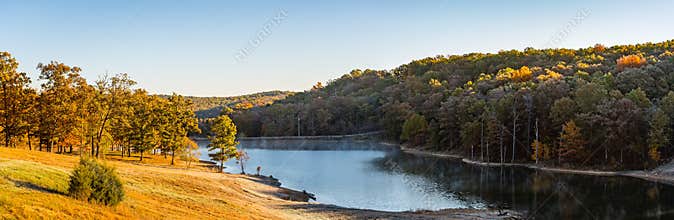 Daybreak by a stream in the Ozarks mountains of Missouri