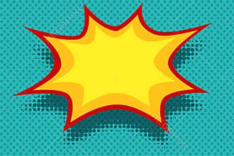 Yellow comic book background explosion bubble
