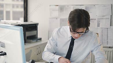 Close-up of handsome man typing on a pc keyboard. 4K