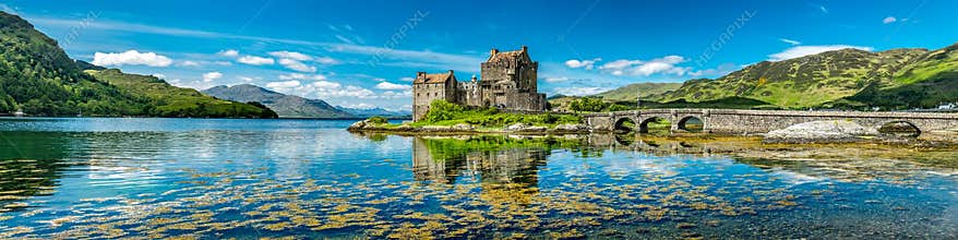 Eilean Donan Castle during a warm summer day - Dornie, Scotland