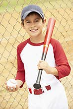 Young Boy Playing Baseball