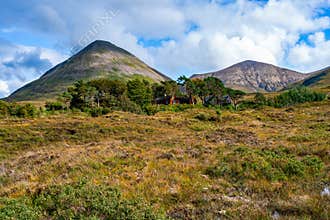 Red Cuillin mountains on Isle of Skye