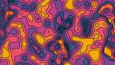 Animated colorful psychedelic flat textures