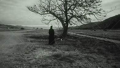 Horror scene of a scary woman