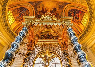 Golden Cross Altar Church Les Invalides Paris France