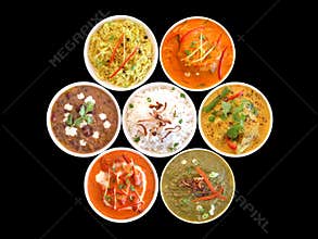 Assortment of indian dishes on